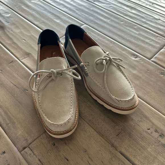 New men’s French connection gray suede loafer boat shoes sz 40 - Picture 1 of 7